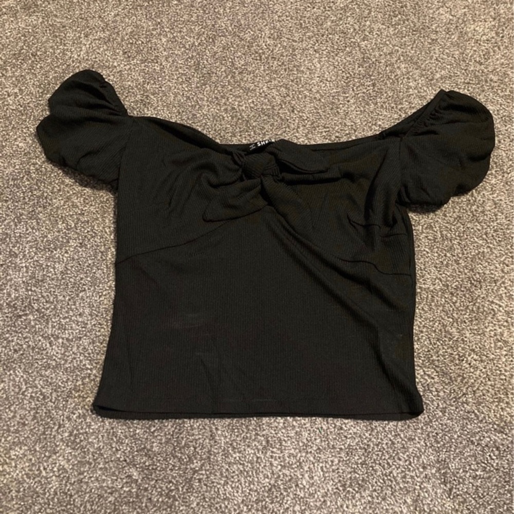 Shein off the shoulder black blouse